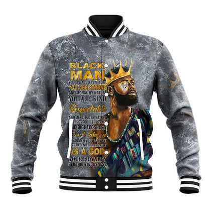 Black Man Africa Baseball Jacket Naturally King DT02
