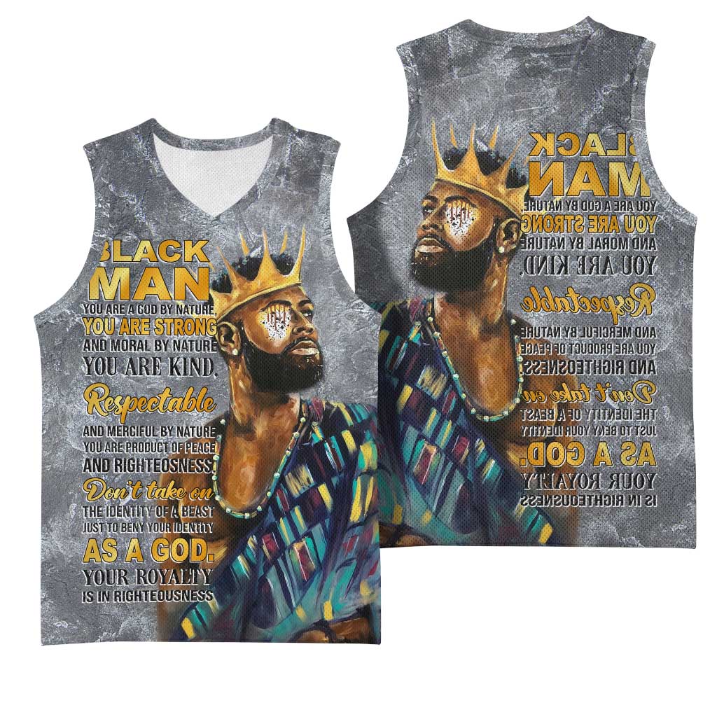 Black Man Africa Basketball Jersey Naturally King - African Pride