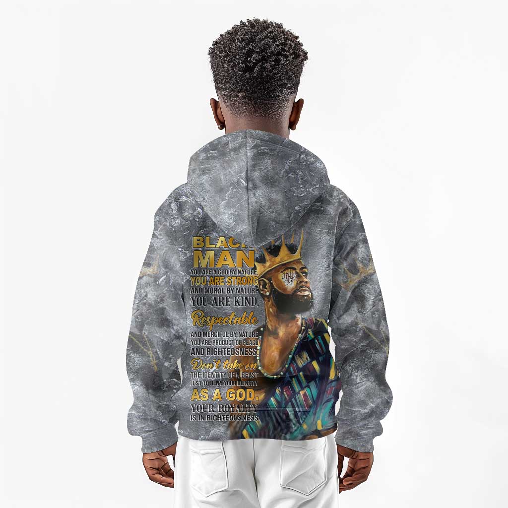 Black Man Africa Kid Hoodie Naturally King
