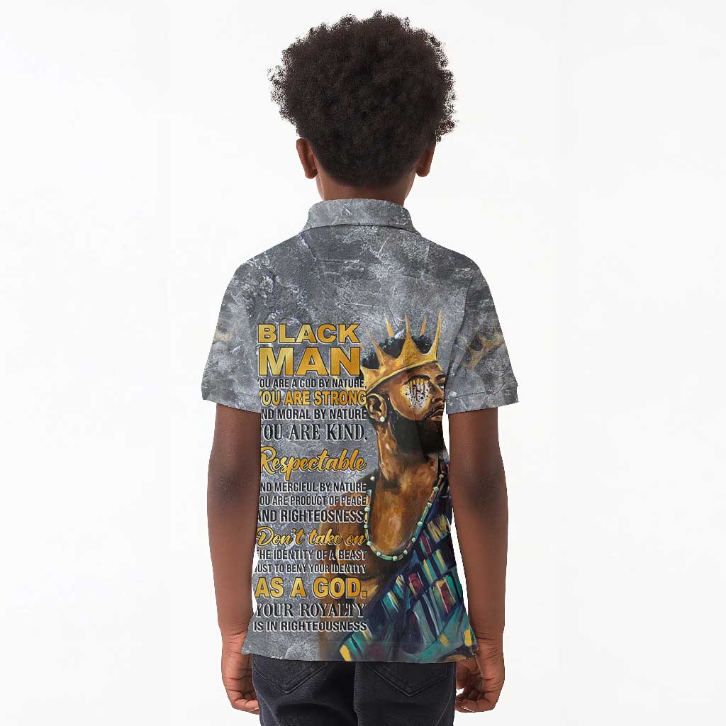 Black Man Africa Kid Polo Shirt Naturally King