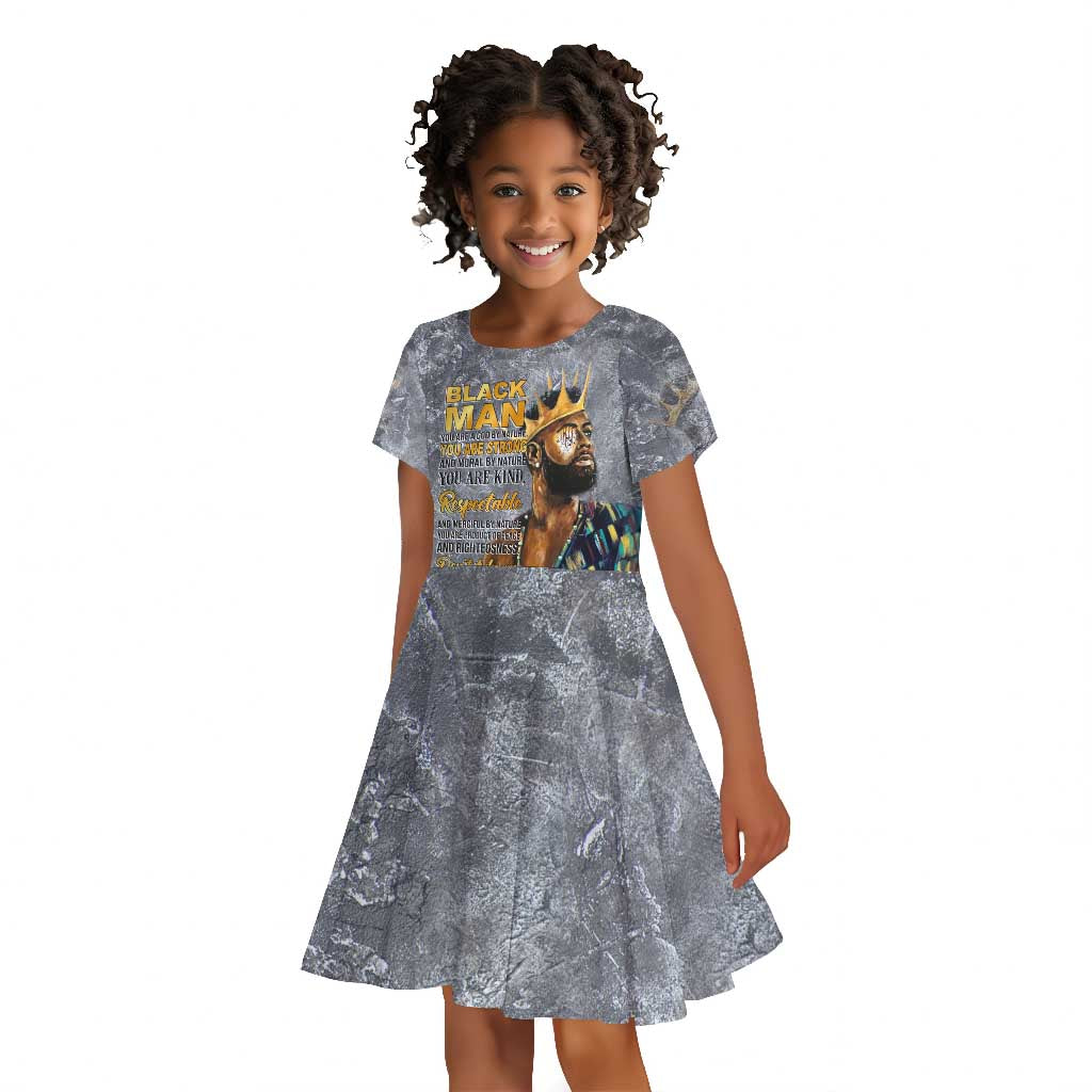 Black Man Africa Kid Short Sleeve Dress Naturally King