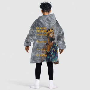 Black Man Africa KId Wearable Blanket Hoodie Naturally King
