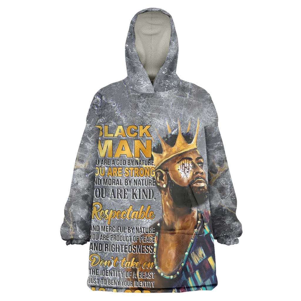 Black Man Africa KId Wearable Blanket Hoodie Naturally King