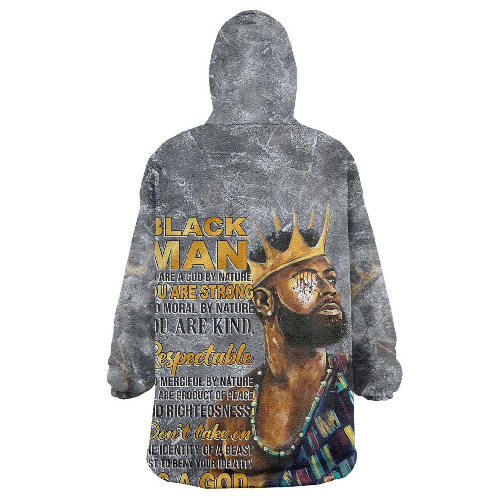 Black Man Africa KId Wearable Blanket Hoodie Naturally King