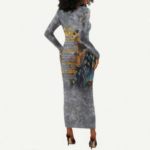 Black Man Africa Long Sleeve Bodycon Dress Naturally King DT02