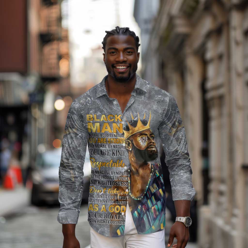 Black Man Africa Long Sleeve Button Shirt Naturally King