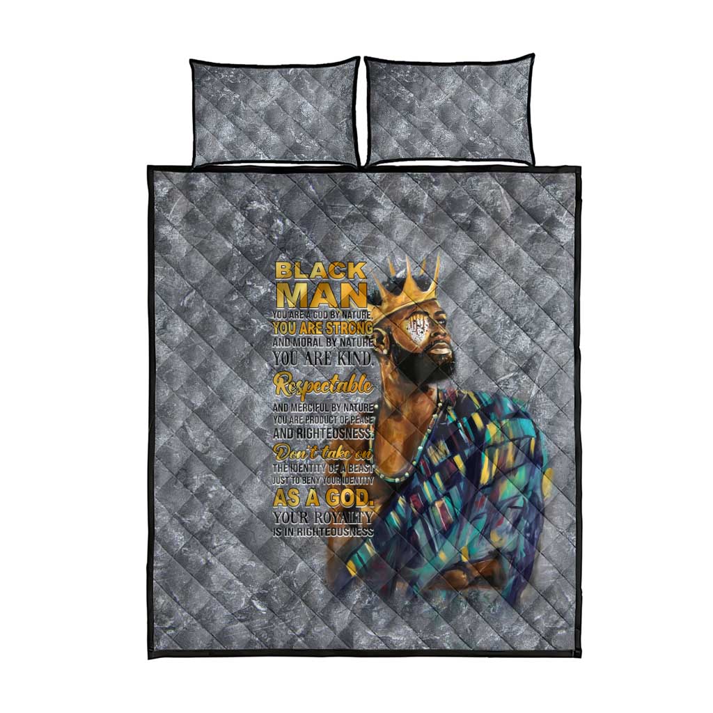 Black Man Africa Quilt Bed Set Naturally King