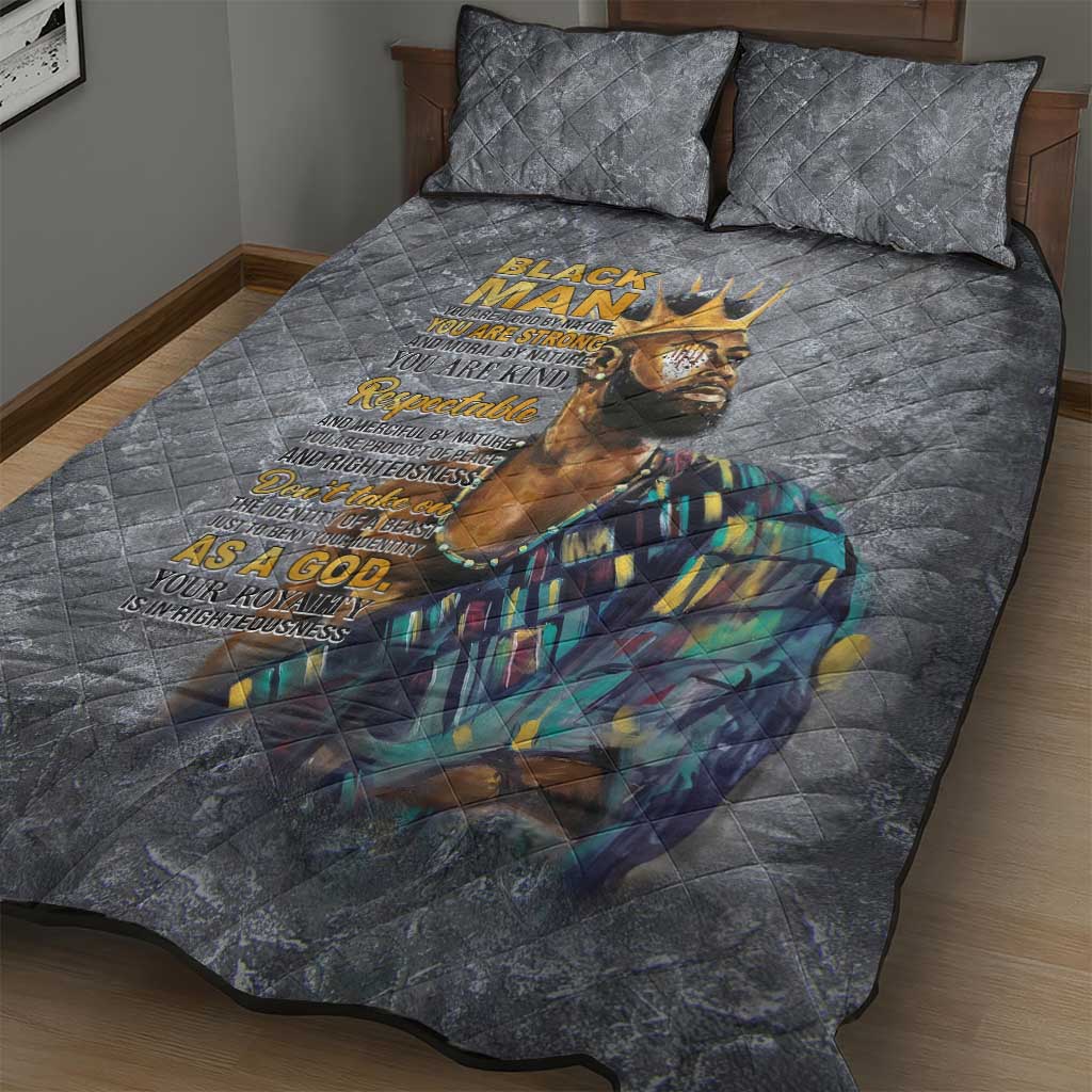 Black Man Africa Quilt Bed Set Naturally King