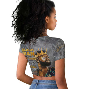 Black Man Africa Raglan Cropped T shirt Naturally King