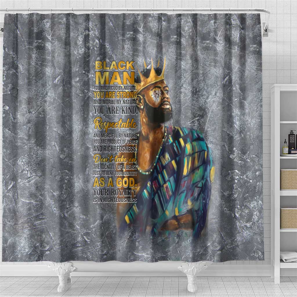 Black Man Africa Shower Curtain Naturally King