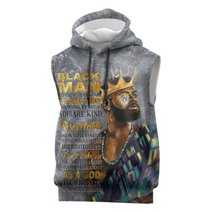 Black Man Africa Sleeveless Hoodie Naturally King - African Pride
