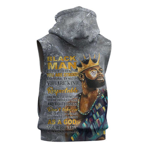 Black Man Africa Sleeveless Hoodie Naturally King - African Pride