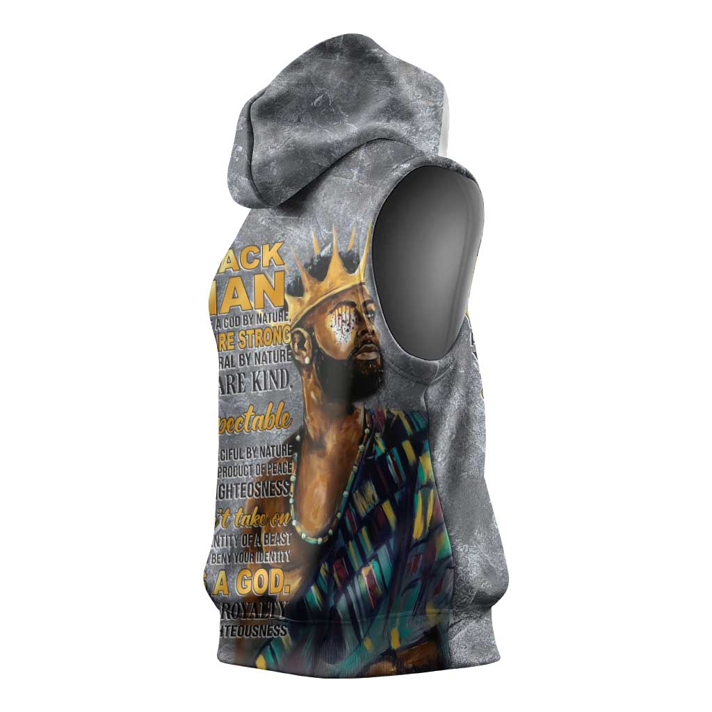 Black Man Africa Sleeveless Hoodie Naturally King - African Pride