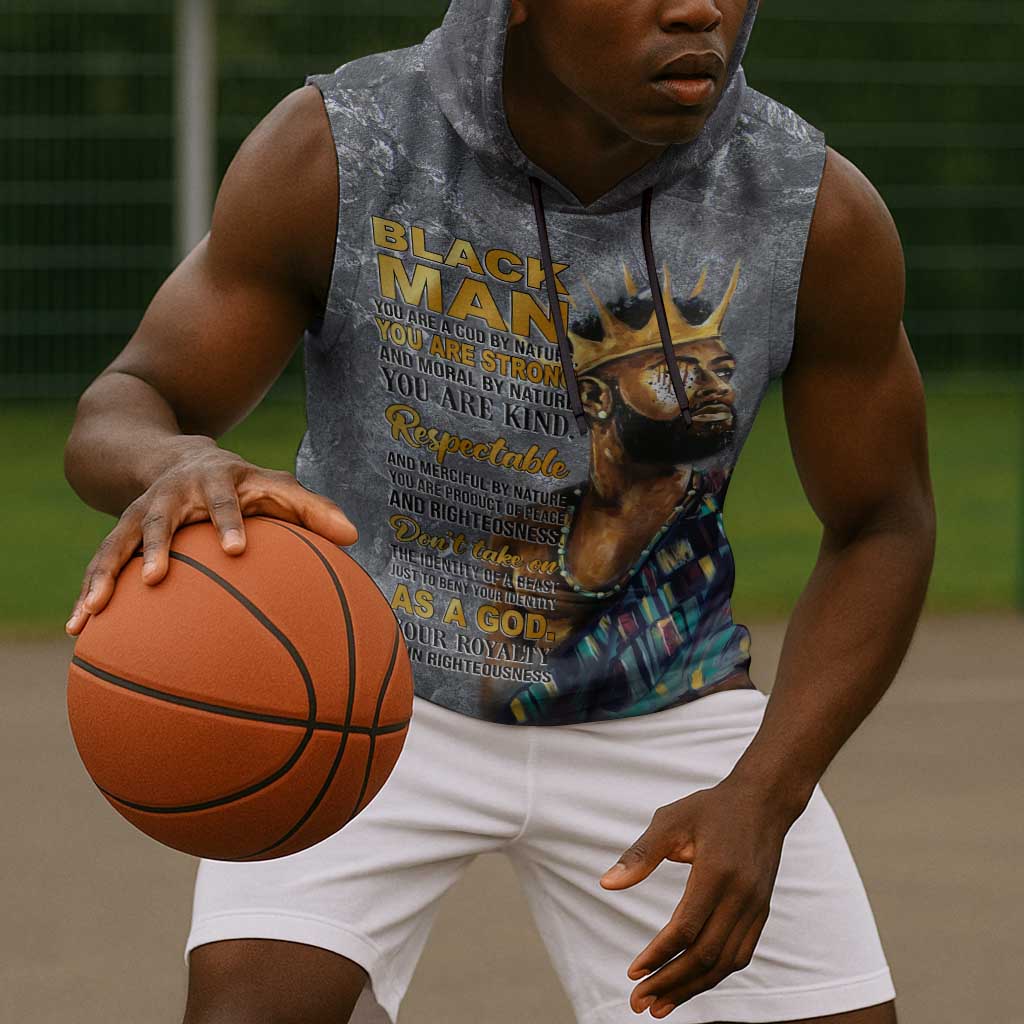 Black Man Africa Sleeveless Hoodie Naturally King - African Pride