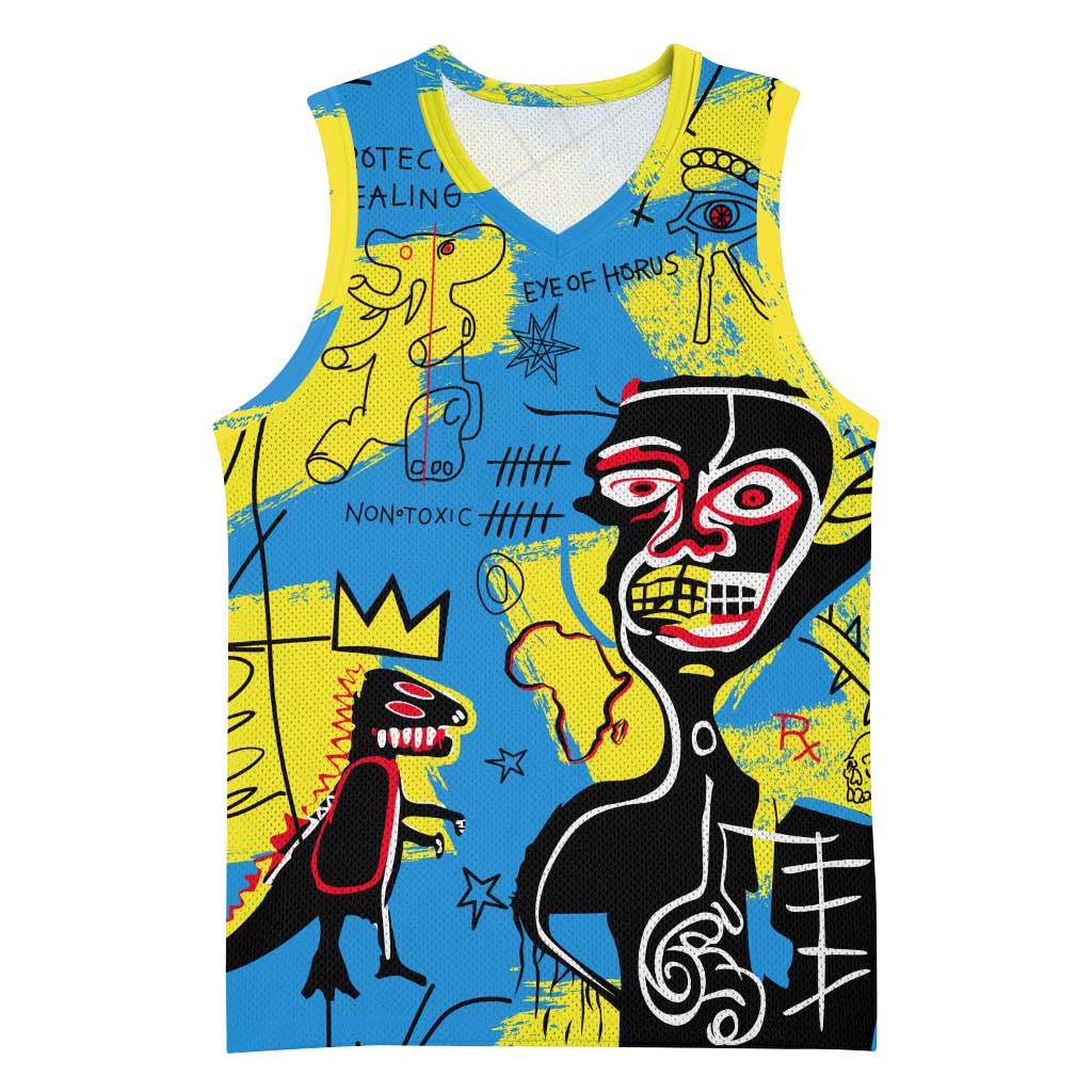 African Art Viva Underground Psychedelic Vintage Style Basketball Jersey - African Pride