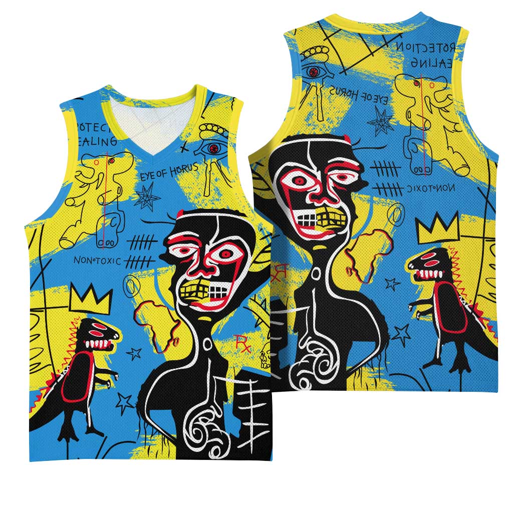 African Art Viva Underground Psychedelic Vintage Style Basketball Jersey - African Pride