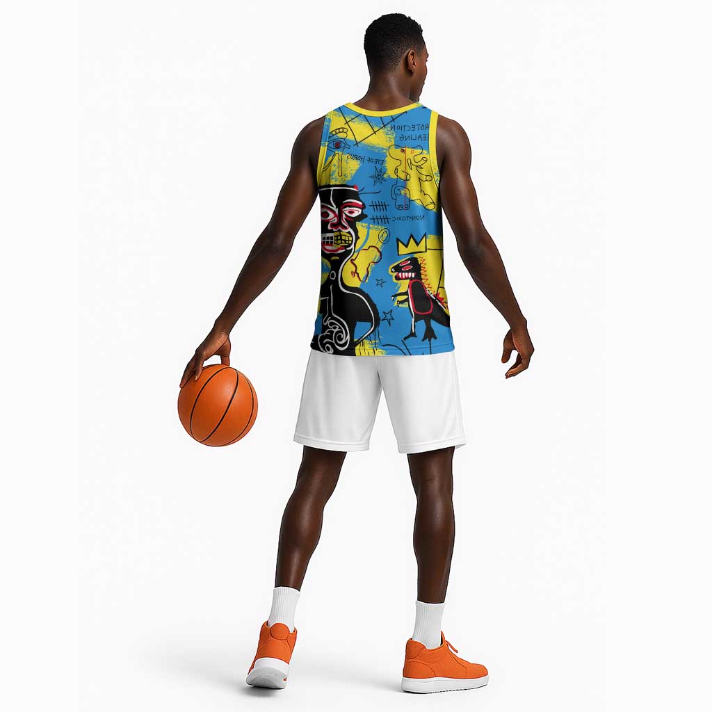 African Art Viva Underground Psychedelic Vintage Style Basketball Jersey - African Pride