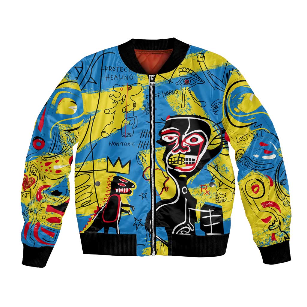 African Art Viva Underground Psychedelic Vintage Style Bomber Jacket