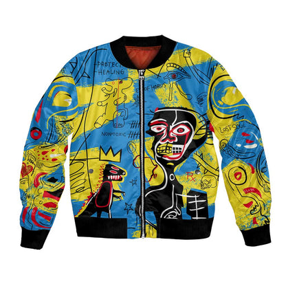 African Art Viva Underground Psychedelic Vintage Style Bomber Jacket