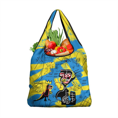 African Art Viva Underground Psychedelic Vintage Style Grocery Bag