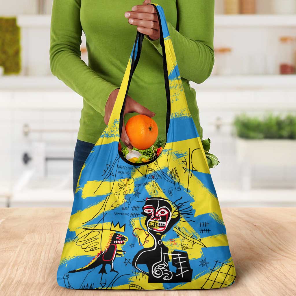 African Art Viva Underground Psychedelic Vintage Style Grocery Bag