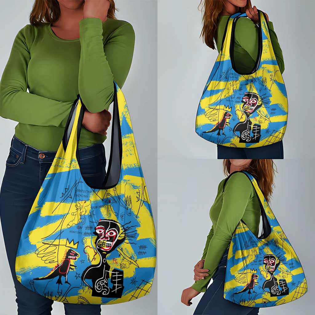 African Art Viva Underground Psychedelic Vintage Style Grocery Bag