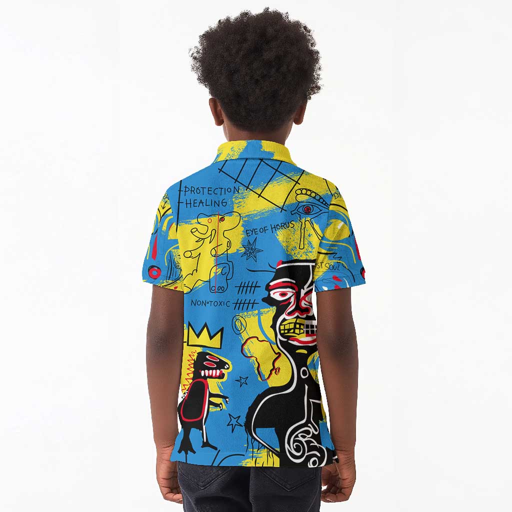 African Art Viva Underground Psychedelic Vintage Style Kid Polo Shirt