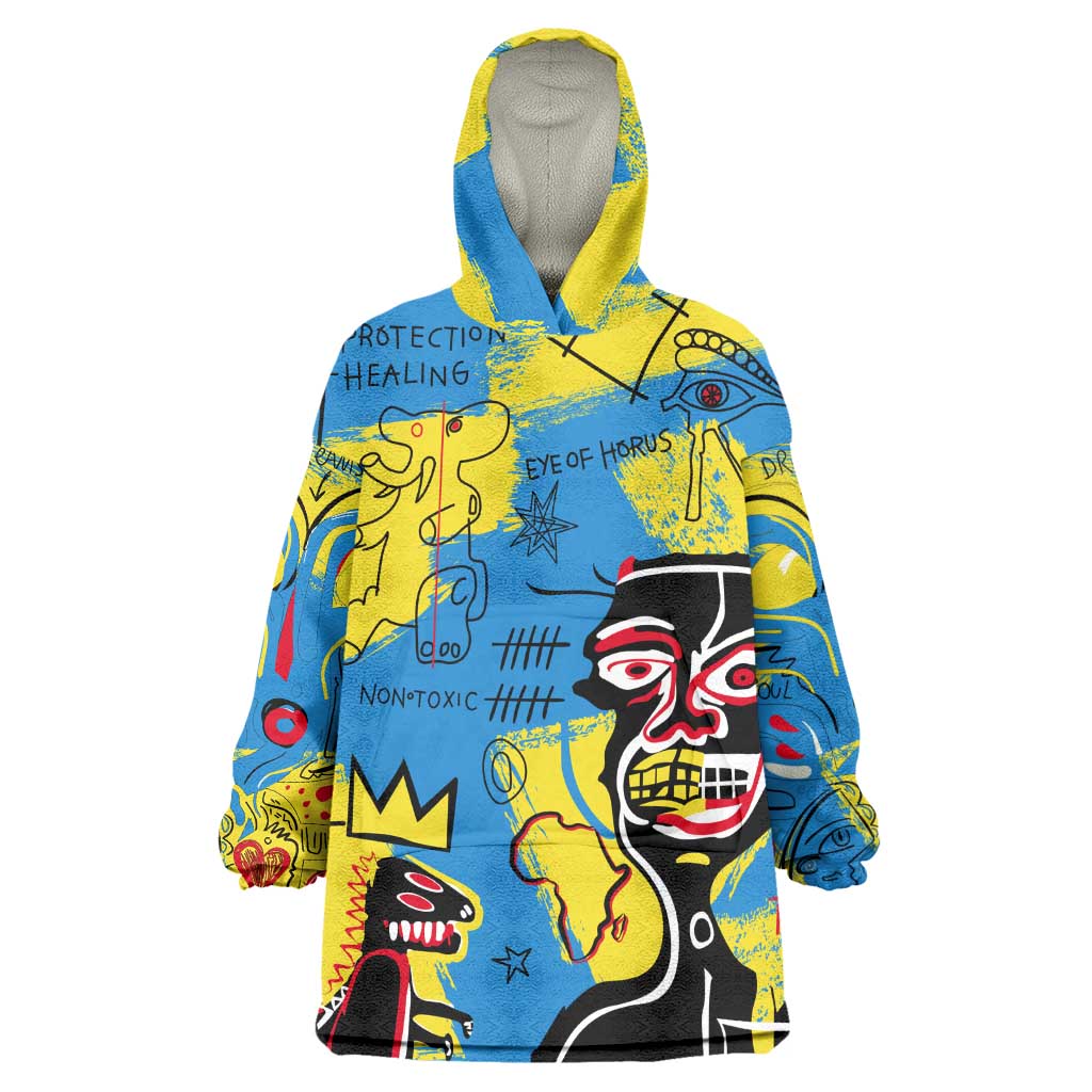 African Art Viva Underground Psychedelic Vintage Style KId Wearable Blanket Hoodie