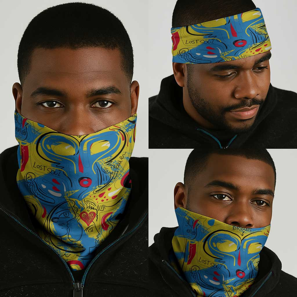 African Art Viva Underground Psychedelic Vintage Style Neck Gaiter - African Pride