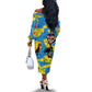 African Art Viva Underground Psychedelic Vintage Style Off The Shoulder Long Sleeve Dress