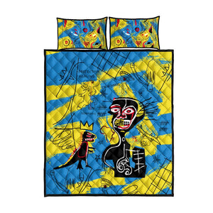 African Art Viva Underground Psychedelic Vintage Style Quilt Bed Set