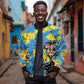 African Art Viva Underground Psychedelic Vintage Style Sleeve Zip Bomber Jacket
