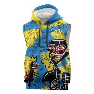 African Art Viva Underground Psychedelic Vintage Style Sleeveless Hoodie - African Pride