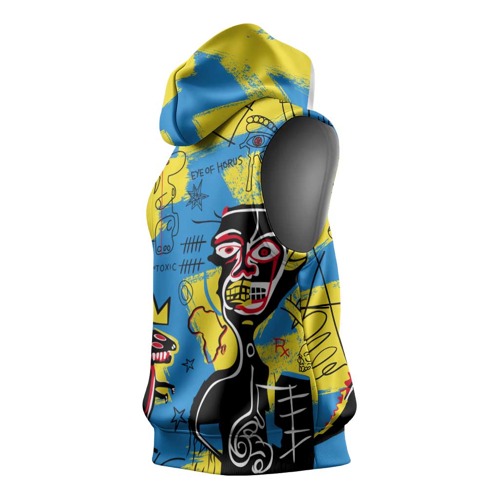 African Art Viva Underground Psychedelic Vintage Style Sleeveless Hoodie - African Pride