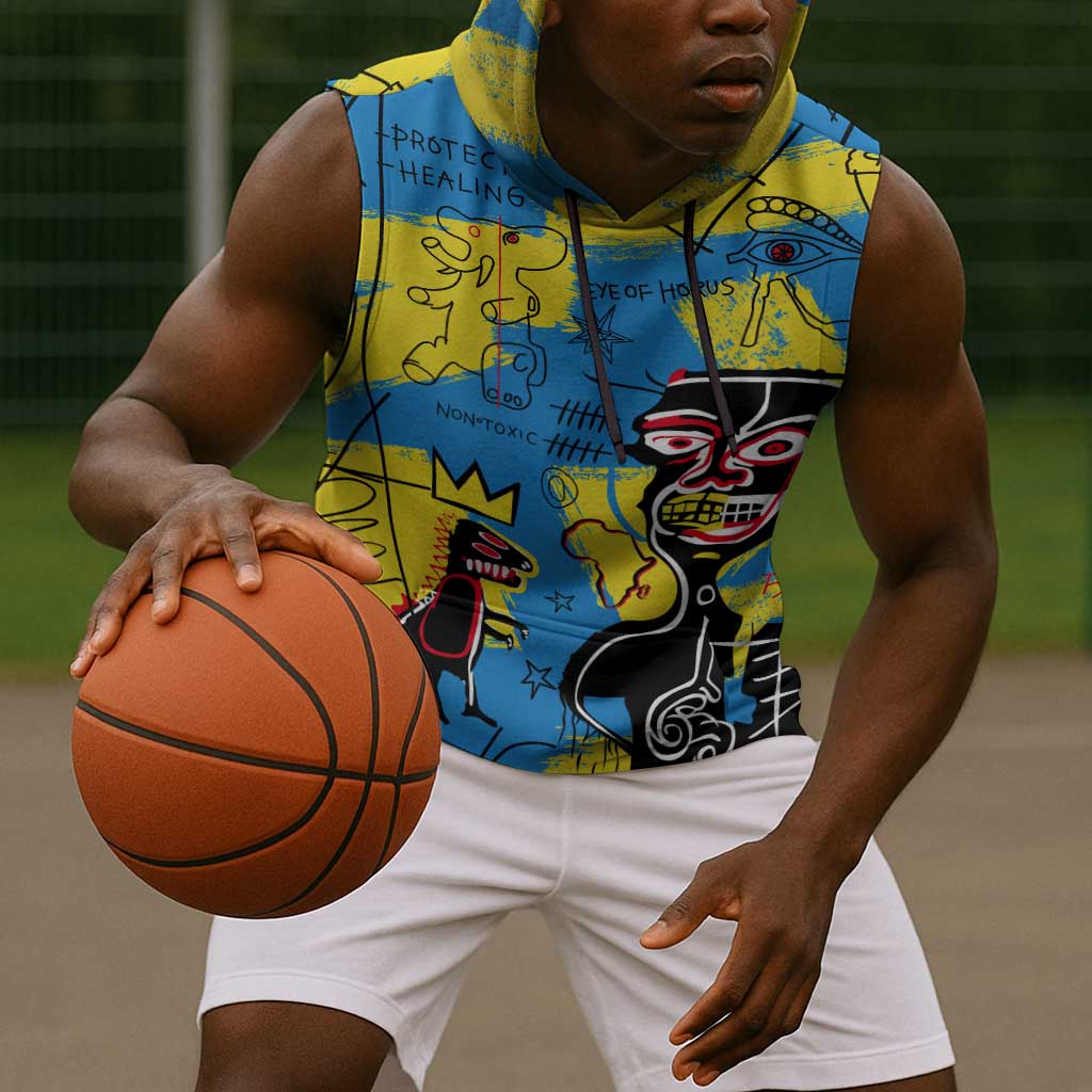 African Art Viva Underground Psychedelic Vintage Style Sleeveless Hoodie - African Pride