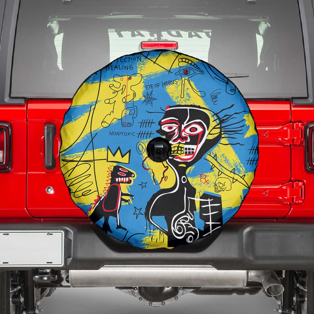 African Art Viva Underground Psychedelic Vintage Style Spare Tire Cover