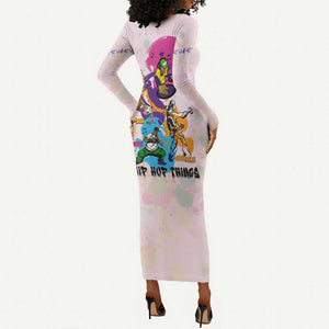 4 Elements Of Hip Hop Long Sleeve Bodycon Dress DT02