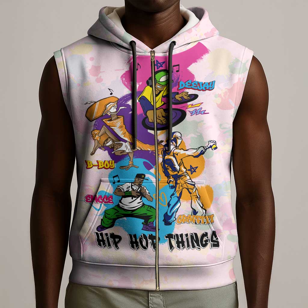 4 Elements Of Hip Hop Sleeveless Zip Hoodie - African Pride