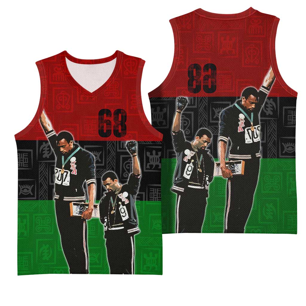 Mexico City 1968 African American Basketball Jersey Black Power Salute - African Pride