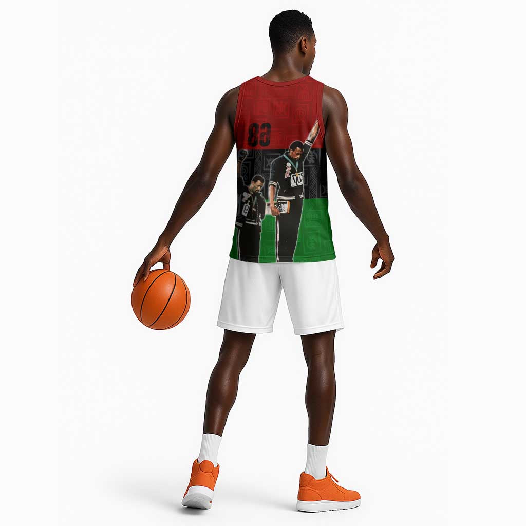 Mexico City 1968 African American Basketball Jersey Black Power Salute - African Pride