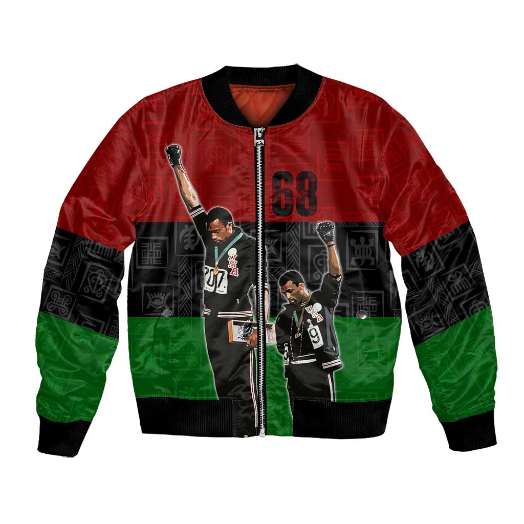 Mexico City 1968 African American Bomber Jacket Black Power Salute