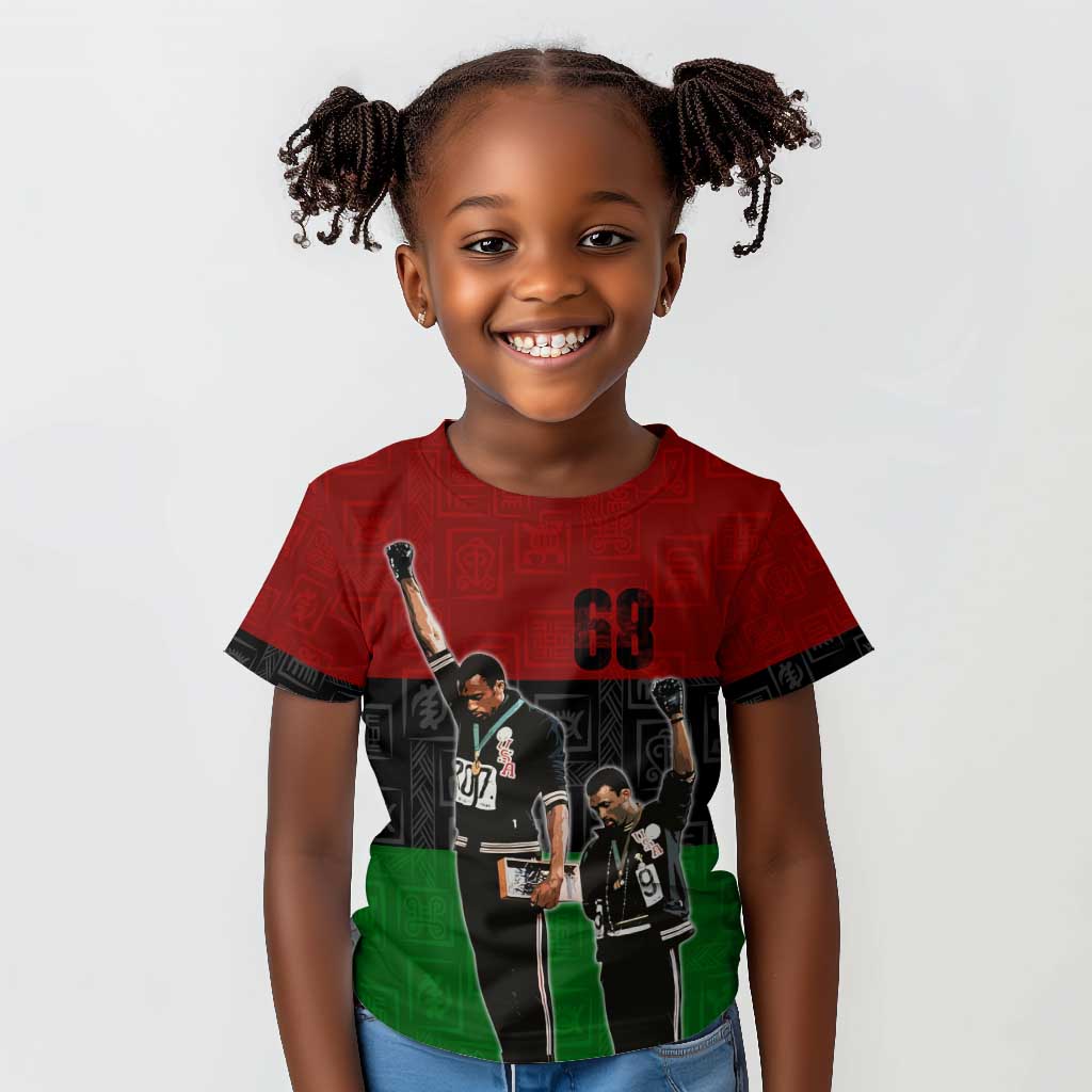 Mexico City 1968 African American Kid T shirt Black Power Salute