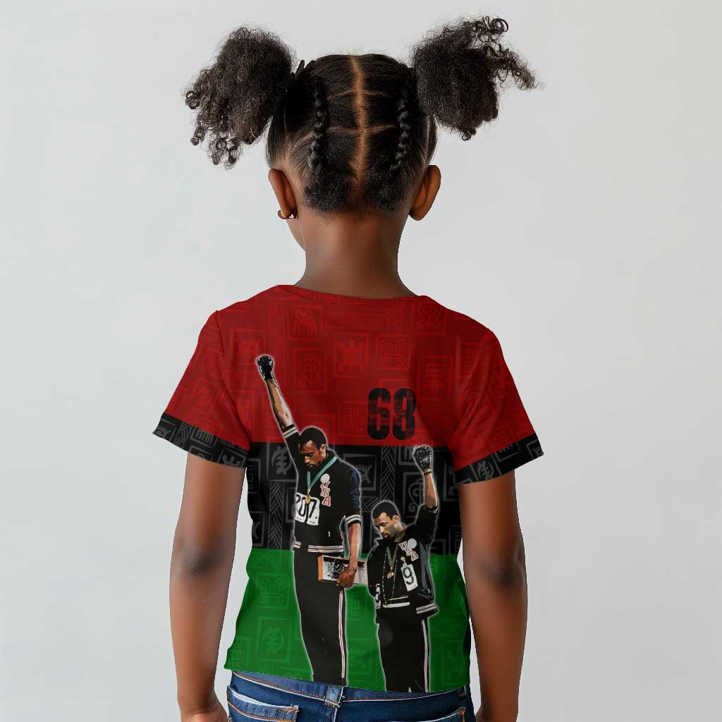Mexico City 1968 African American Kid T shirt Black Power Salute
