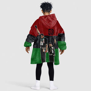 Mexico City 1968 African American KId Wearable Blanket Hoodie Black Power Salute