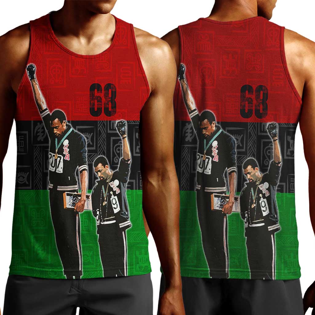 Mexico City 1968 African American Men Tank Top Black Power Salute