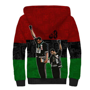 Mexico City 1968 African American Sherpa Hoodie Black Power Salute