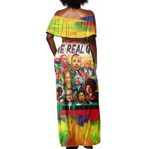The Real G's Off Shoulder Maxi Dress Civil Rights Leaders