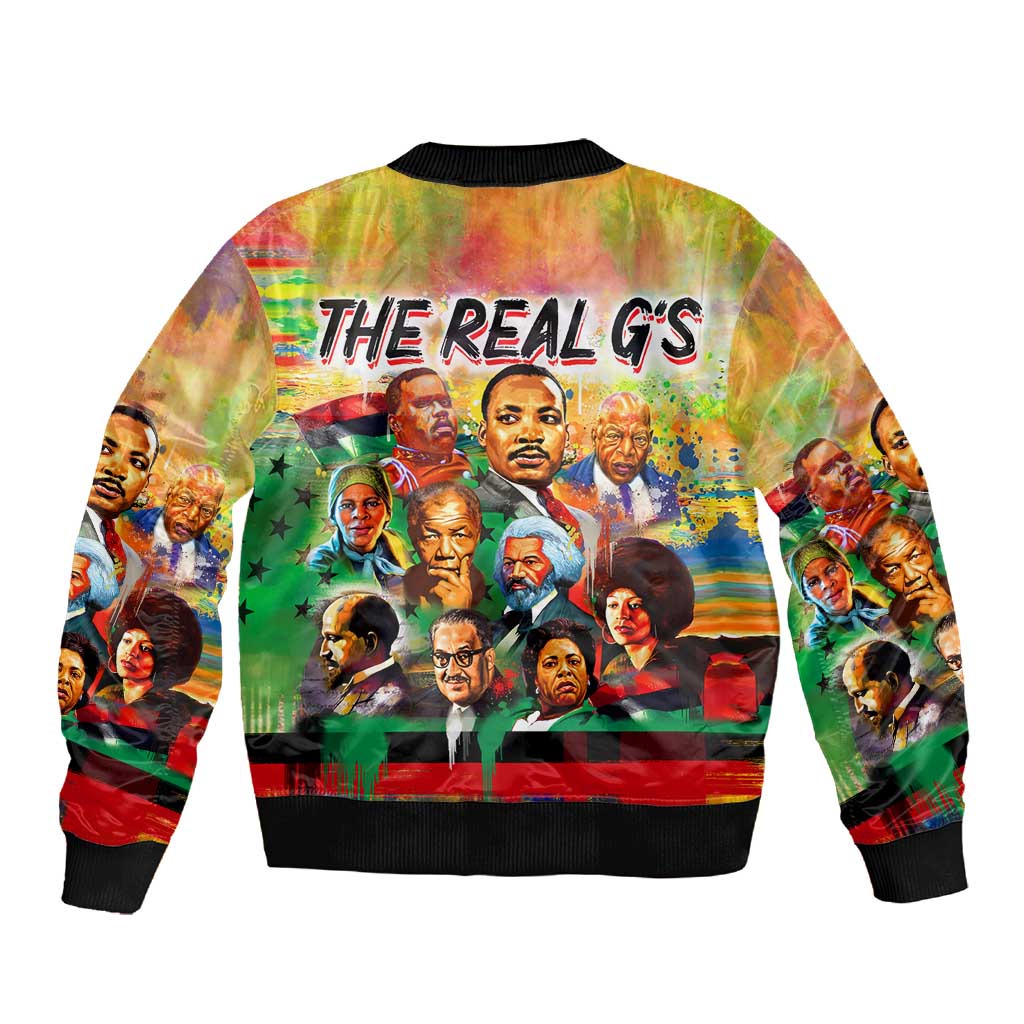 The Real G's Sleeve Zip Bomber Jacket Civil Rights Leaders