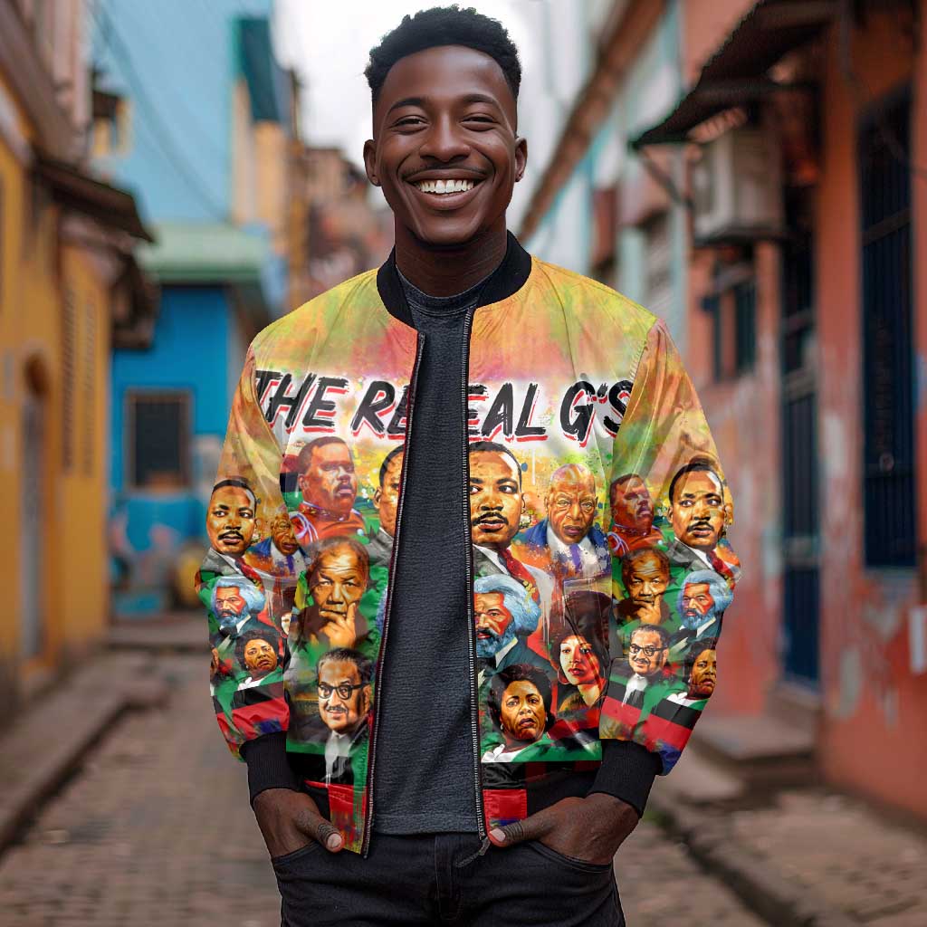 The Real G's Sleeve Zip Bomber Jacket Civil Rights Leaders