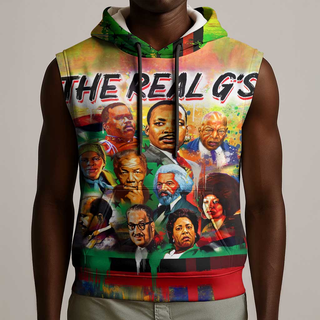 The Real G's Sleeveless Hoodie Civil Rights Leaders - African Pride